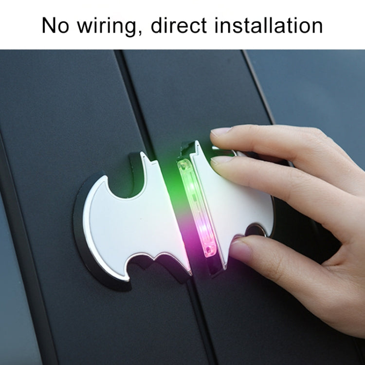 2 PCS Car LED Door Warning Lights Anti-collision Door Opening Lamp Flashing Lights, Door Warning Lights (Silver)