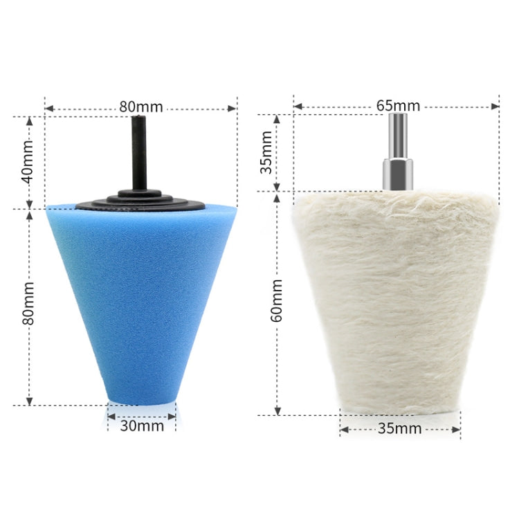 7 in 1 3 inch Car Polishing Disc Set Wheel Rim Polishing Waxing Sponge, 7 in 1