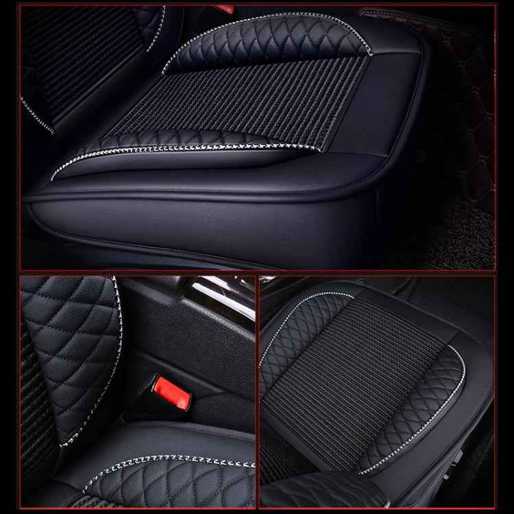 Car Leather Ice Silk Cushion Four Seasons Universal Seat Mat Set, Luxury Version, Luxury Version (Red), Luxury Version (Black), Luxury Version (Coffee), Luxury Version (Blue), Luxury Version (Beige)