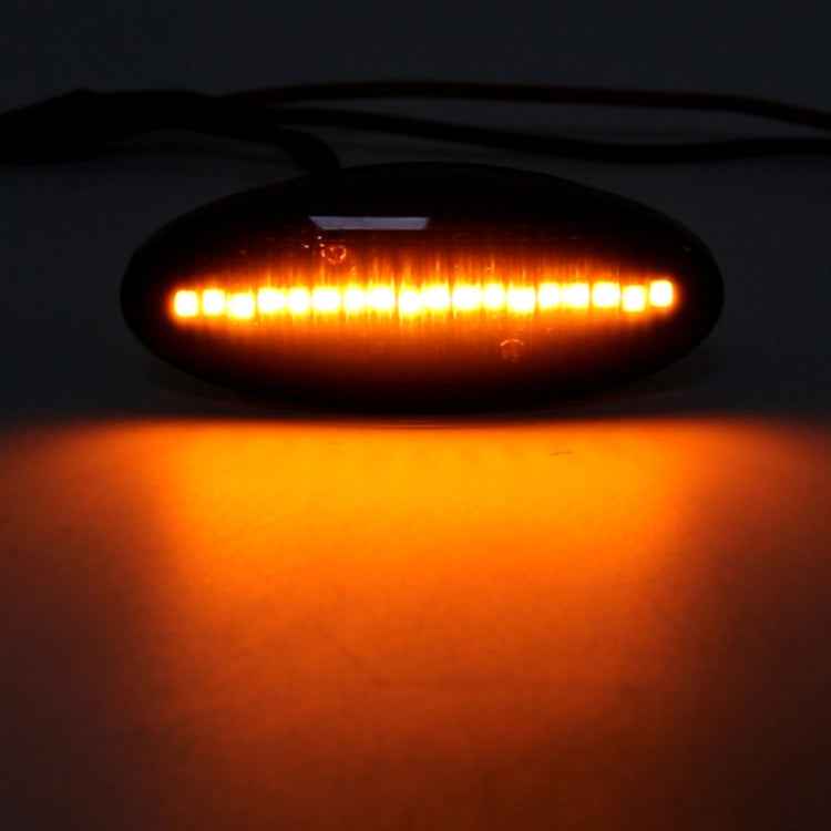 2 PCS DC12V / 3W Car LED Dynamic Blinker Side Lights Flowing Water Turn Signal Light for Nissan, Amber Light