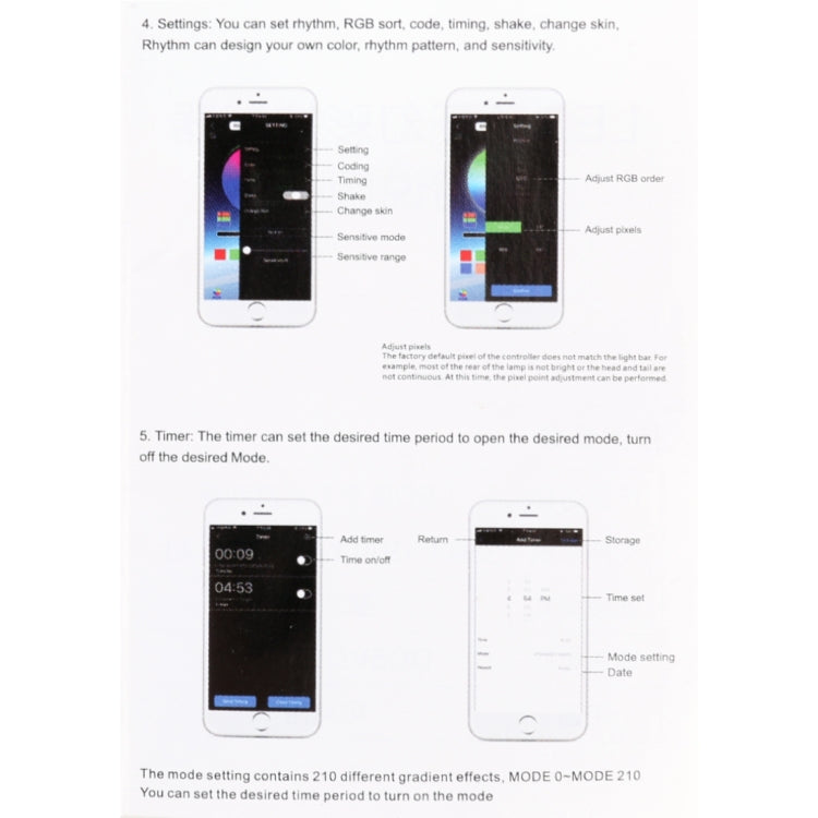 60cm DC12V 7.4W Car Colorful Daytime Running Lights APP Control, 60cm