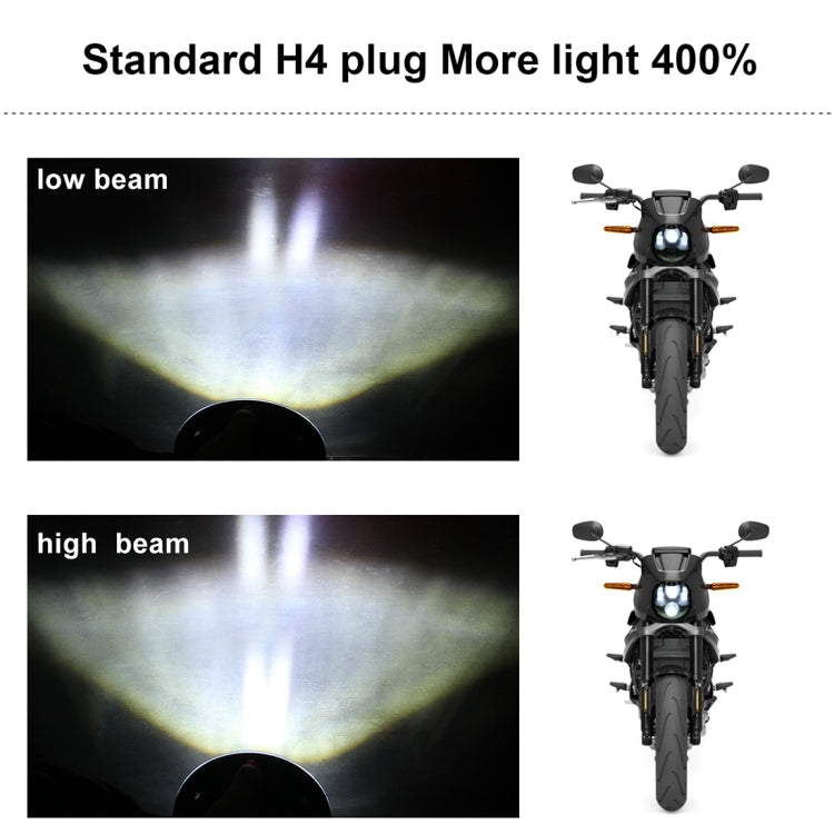 EagleVision DC9-30V 35W 6000K 4000LM 5.75 inch Round Motorcycle LED Headlight with Angel Eye for Harley-Davidson, 5.75 inch with Angel Eye