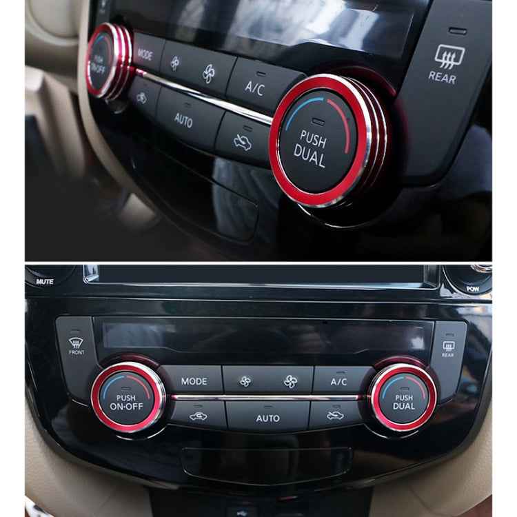 2 PCS Car Metal Air Conditioner Knob Case for Nissan X-TRAIL