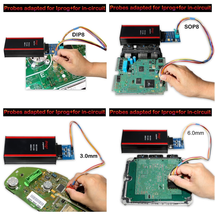 Adaptadores de sondas 9 en 1 para Iprog+ y Xprog-m para circuito integrado.