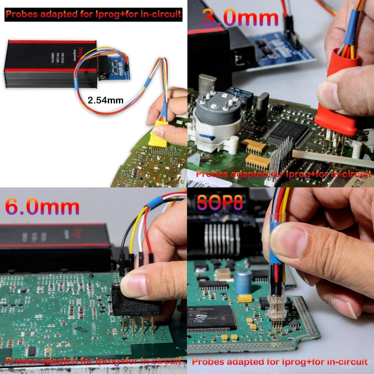 Adaptadores de sondas 9 en 1 para Iprog+ y Xprog-m para circuito integrado.
