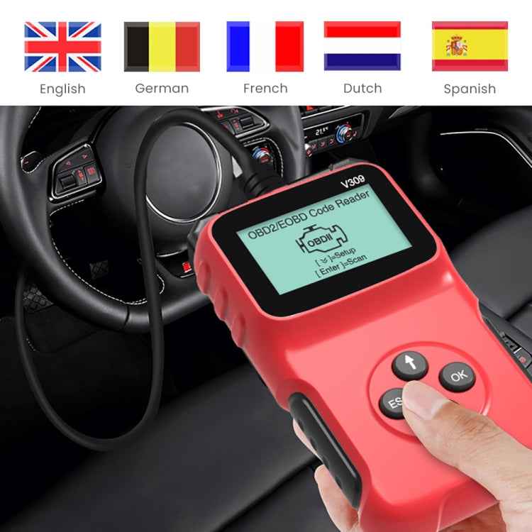 V309 Car Portable OBD2 Scanner Car Diagnostic Tool OBD 2 Automotive Scanner OBD Code Reader