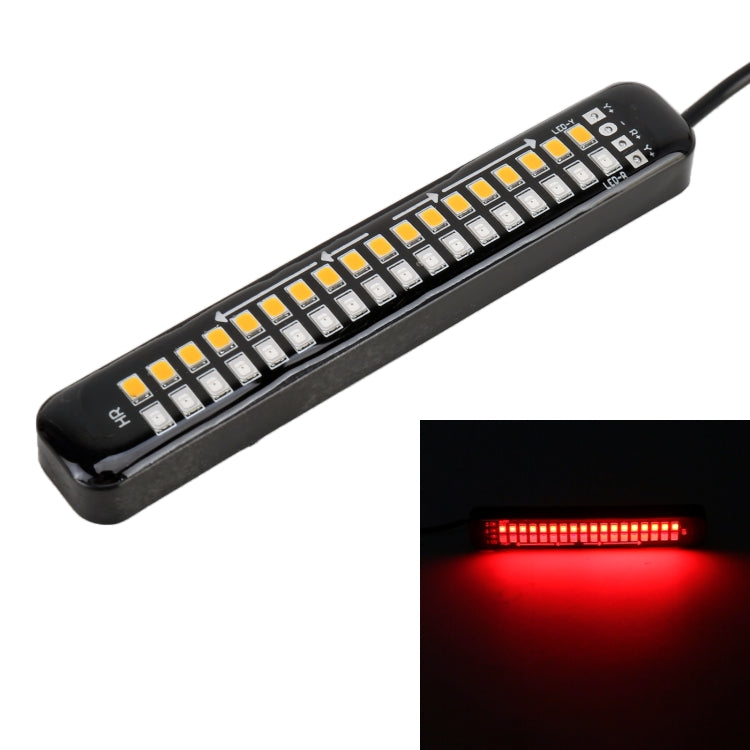 105mm DC12-24V / 1.6W Motorcycle LED Dynamic Blinker Side Lights Flowing Water Brake Lamp Turn Signal Light, Cable Length: 1m, 105mm