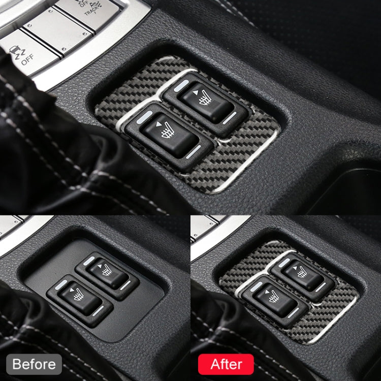 Car Carbon Fiber Seat Heating Panel Decorative Sticker for Subaru BRZ / Toyota 86 2013-2019, Left and Right Drive Universal with Hole, Seat Heating Panel with Hole