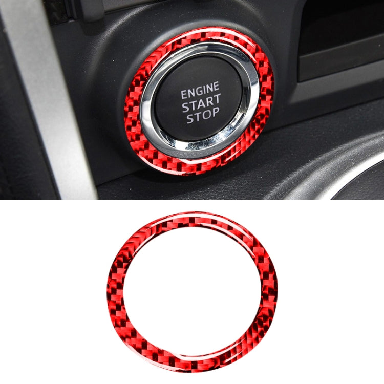 Car Carbon Fiber One-button Start Decorative Sticker for Subaru BRZ / Toyota 86 2013-2017, Left and Right Drive Universal, One-button Start