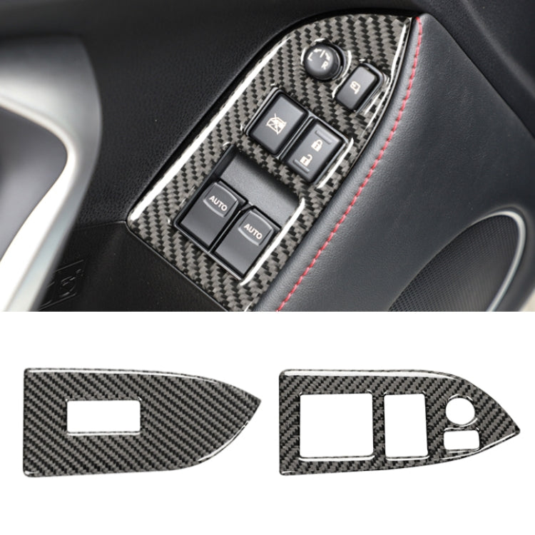 Car Carbon Fiber Window Glass Lifting Panel Decorative Sticker for Subaru BRZ / Toyota 86 2013-2017, Left Drive, Lifting Panel, Left Drive