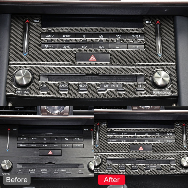 Car Carbon Fiber Air Conditioning CD Panel Decorative Sticker for Lexus IS250 2013-, Left Drive, Air Conditioning CD Panel