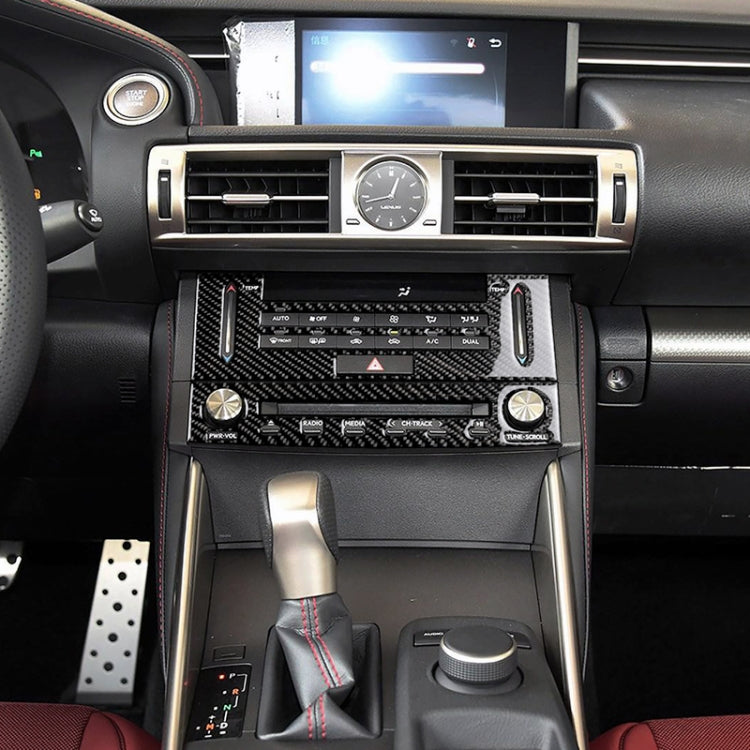 Car Carbon Fiber Air Conditioning CD Panel Decorative Sticker for Lexus IS250 2013-, Left Drive, Air Conditioning CD Panel