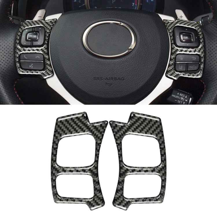 Car Carbon Fiber Steering Wheel Button Decorative Sticker for Lexus IS250 NX200 200t 300h 13-, Left Drive