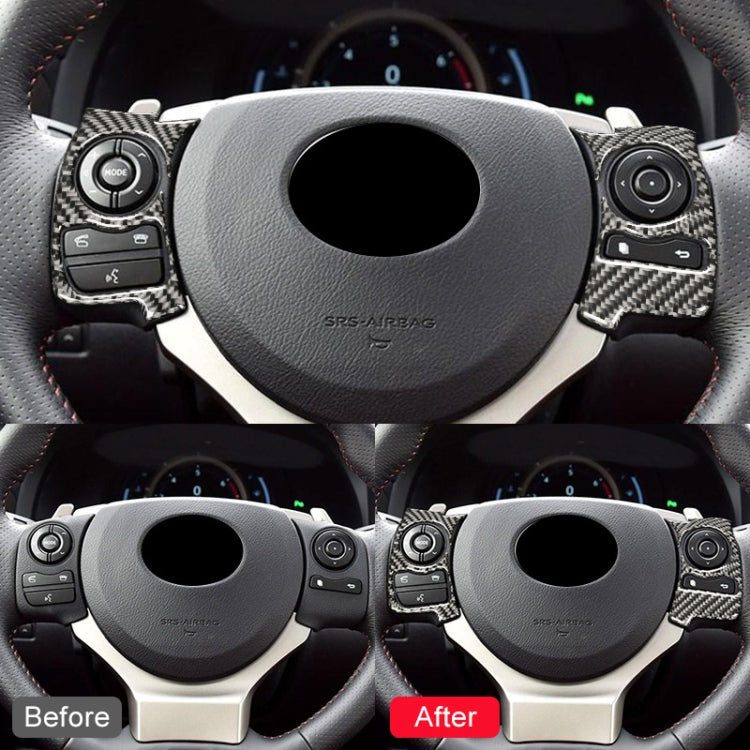 Car Carbon Fiber Steering Wheel Button Decorative Sticker for Lexus IS250 NX200 200t 300h 13-, Left Drive C Style, Steering Wheel Button C Style