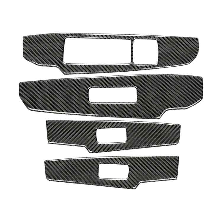 Car Carbon Fiber Window Glass Lifting Panel Button Decorative Sticker for Lexus IS250 2013-, Left Drive A Style