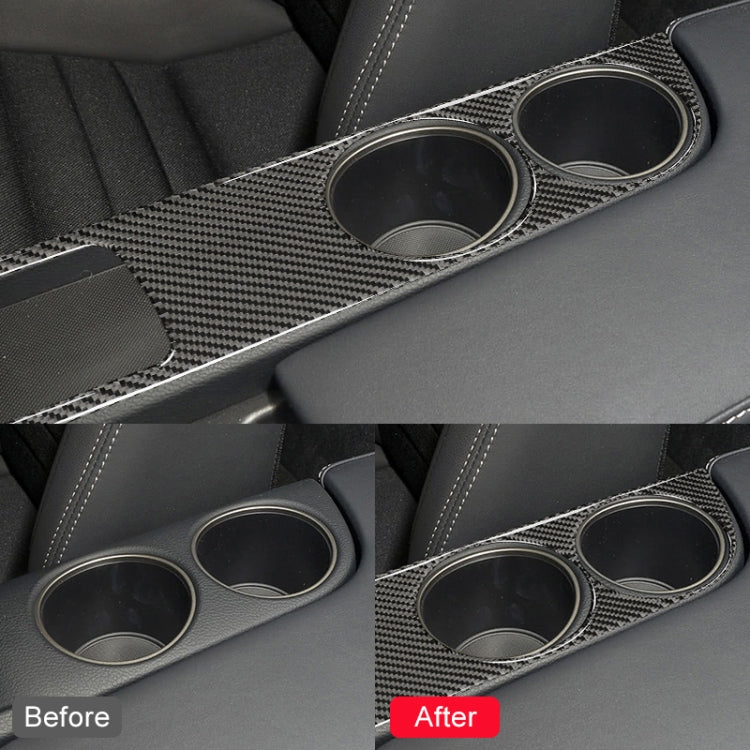 Car Carbon Fiber Water Cup Holder Panel Decorative Sticker for Lexus IS250 2013-, Left Drive
