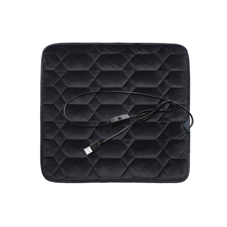 Car USB Seat Heater Cushion Warmer Cover Winter Heated Warm Mat, Style: Square, Square (Black), Square (Red)