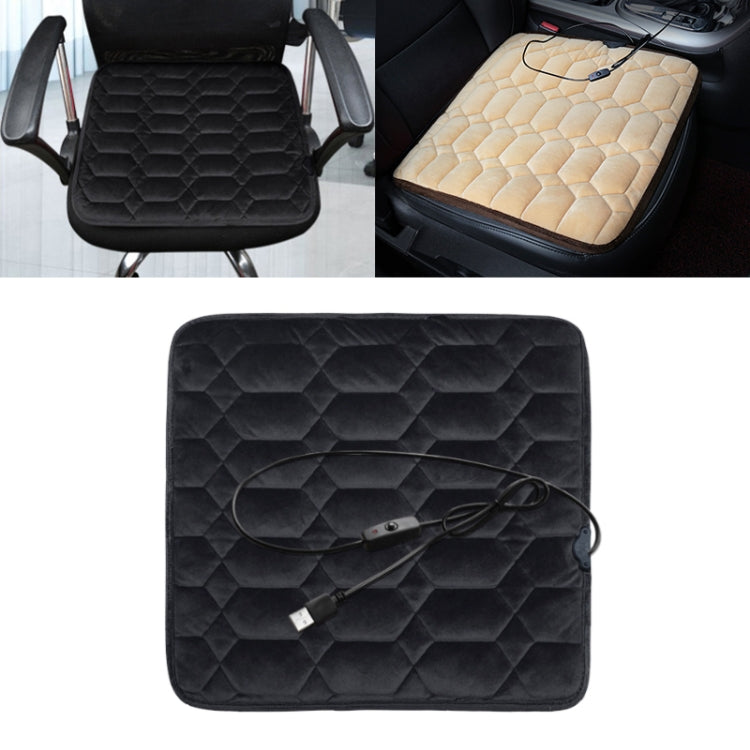 Car USB Seat Heater Cushion Warmer Cover Winter Heated Warm Mat, Style: Square, Square (Black), Square (Red)