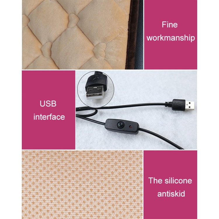 Car USB Seat Heater Cushion Warmer Cover Winter Heated Warm Mat, Style: Square, Square (Black), Square (Red)