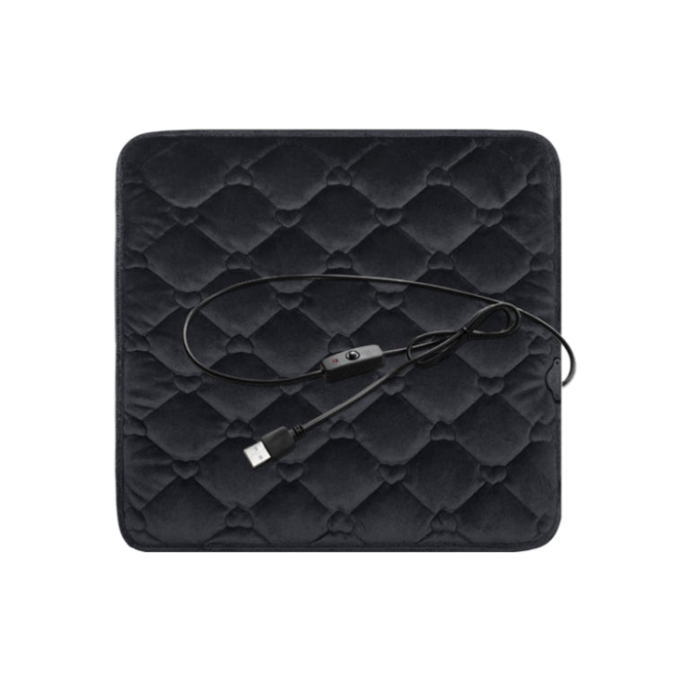 Car USB Seat Heater Cushion Warmer Cover Winter Heated Warm Mat, Style: Heart Shape, Heart Shape (Black)