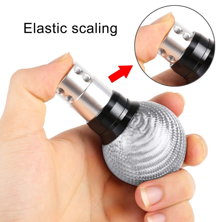 Universal Car Pressable Telescopic Carbon Fiber Gear Head Gear Shift Knob, Length: 9.5cm