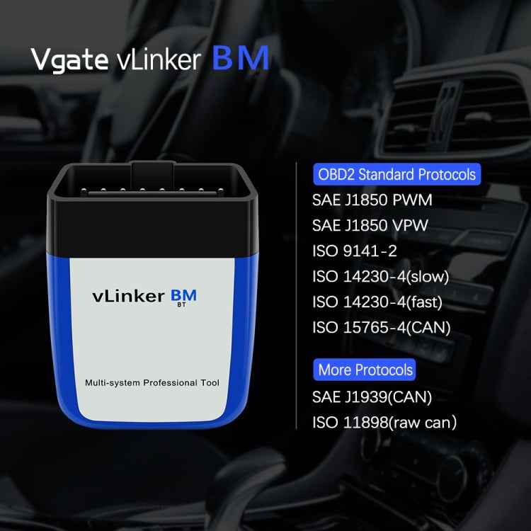 Vgate VLINKER BM V2.2 Bluetooth 3.0 Android Phone Car OBD Fault Diagnosis Detector