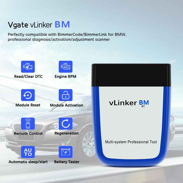 Vgate VLINKER BM V2.2 Bluetooth 3.0 Android Phone Car OBD Fault Diagnosis Detector
