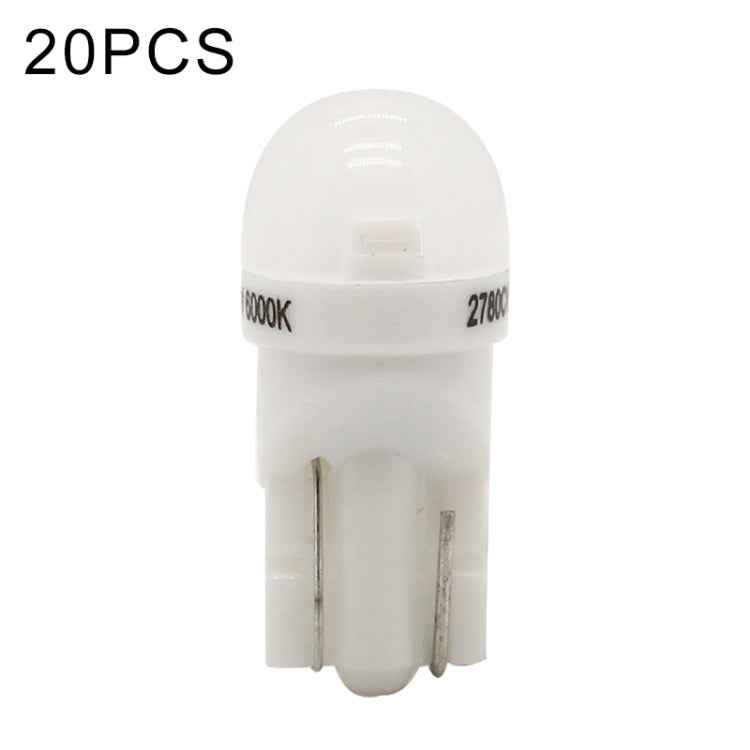 20 PCS T10 DC12V / 0.25W / 6500K / 20LM Car Round Head Plug-in Bubble Reading Light with 1LEDs SMD-3030 Lamps