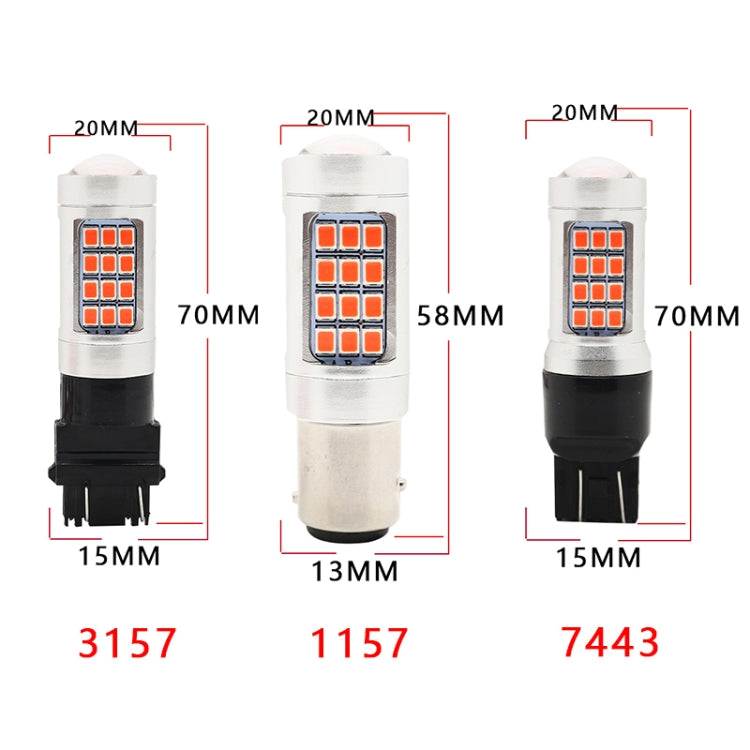 2 PCS 7443 DC12V / 2.2W Car Strobe Brake Lights with 42LEDs SMD-2835 Lamps, 7443 Strobe