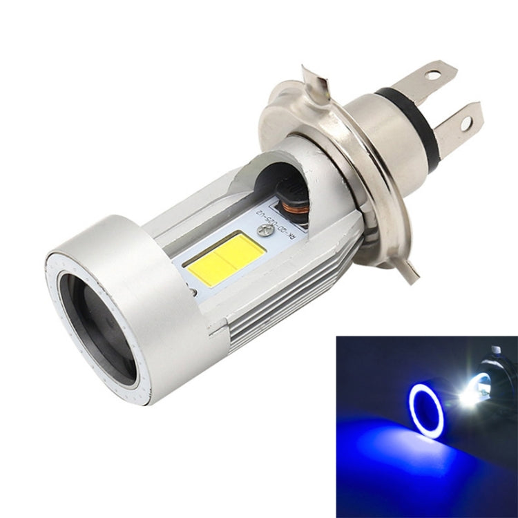 H4 DC12-80V / 20W / 6000K / 2000LM Motorcycle Headlight with Angel Eyes, H4 (Blue), H4 (Red)