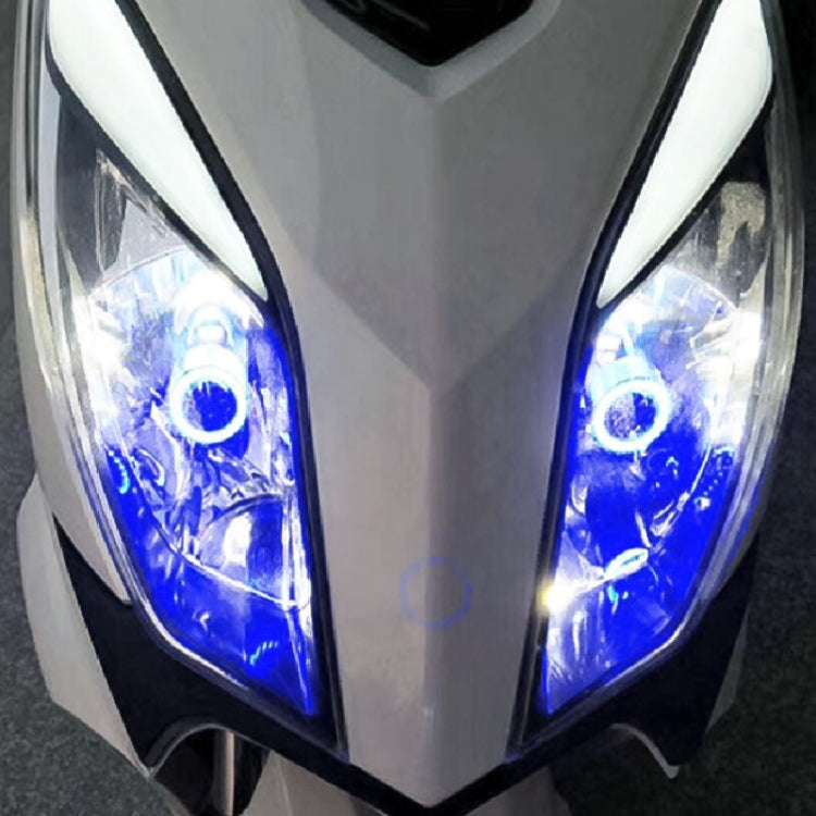 H4 DC12-80V / 20W / 6000K / 2000LM Motorcycle Headlight with Angel Eyes, H4 (Red), H4 (Blue)