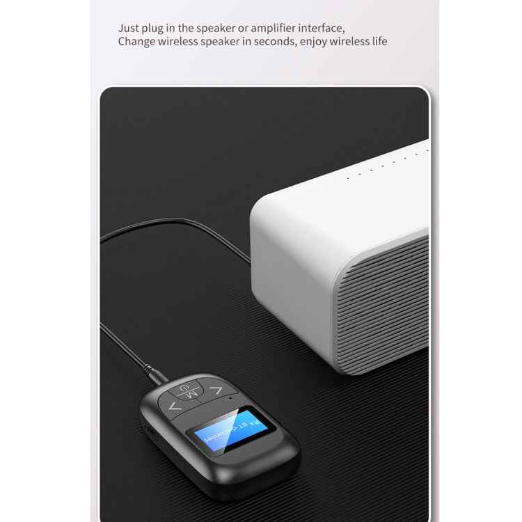 T-14 Bluetooth 5.0 2 In 1 LCD Digital Display Bluetooth Adapter Receiver Transmitter