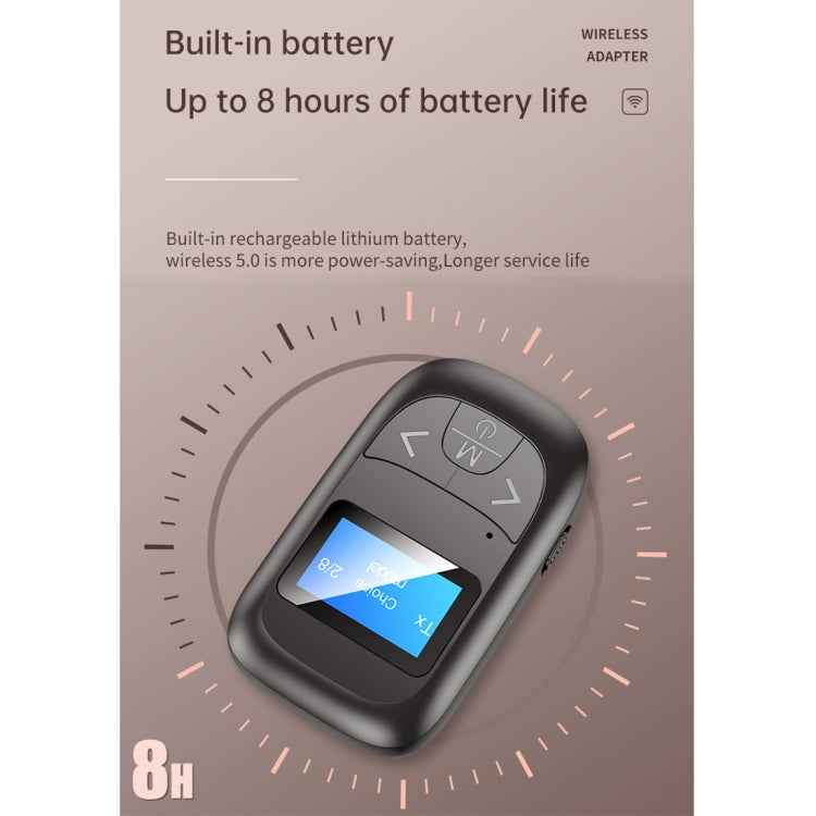 T-14 Bluetooth 5.0 2 In 1 LCD Digital Display Bluetooth Adapter Receiver Transmitter