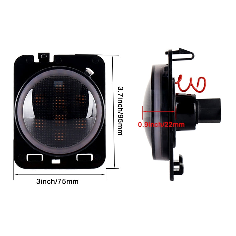 2 PCS 8W DC 12V Car SUV Refit LED Wheel Eyebrow Turn Signal for Jeep Wrangler JK 07-17, Specification: Butt Assembly with Aperture, Specification: Butt Assembly with Aperture