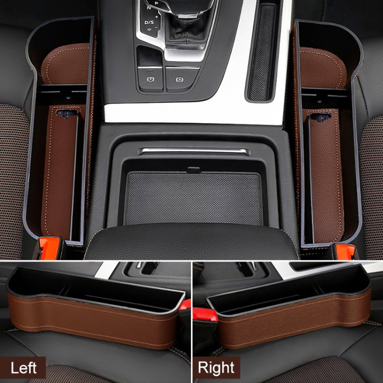 2 PCS Car Multi-functional Principal And Deputy Driver Seat Console Leather Box, Seat Console Leather Box (Brown), Seat Console Leather Box (Black), Seat Console Leather Box (Beige)
