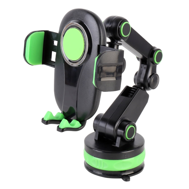 ZP-X0466 Car 360 Degree Rotating Telescopic Folding Round Suction Cup Mobile Phone Holder, ZP-X0466 (Green), ZP-X0466 (Grey)