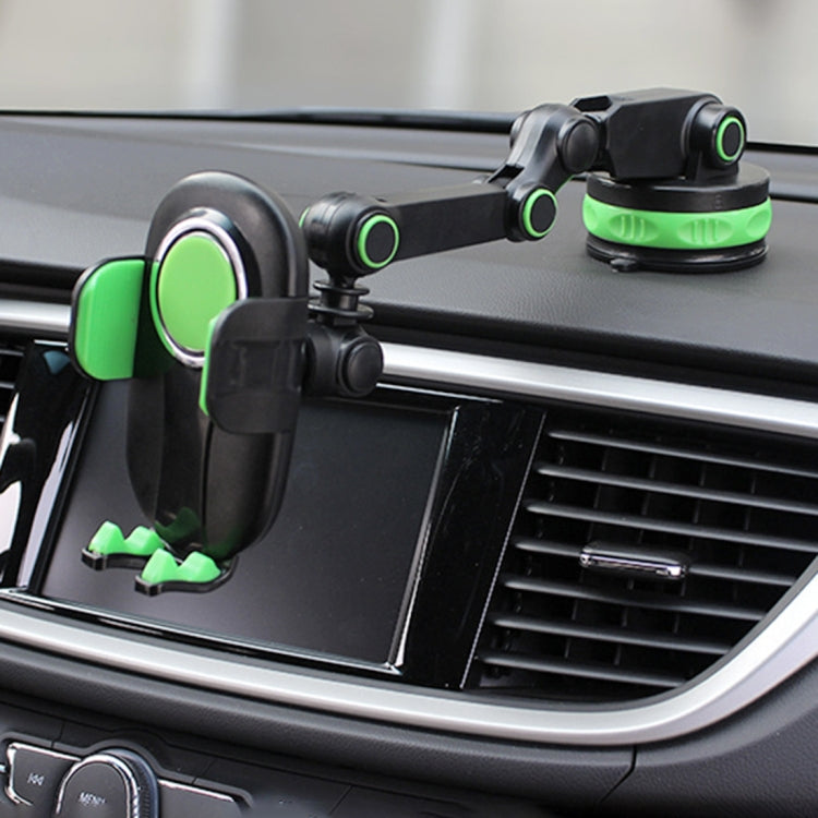 ZP-X0466 Car 360 Degree Rotating Telescopic Folding Round Suction Cup Mobile Phone Holder, ZP-X0466 (Green), ZP-X0466 (Grey)