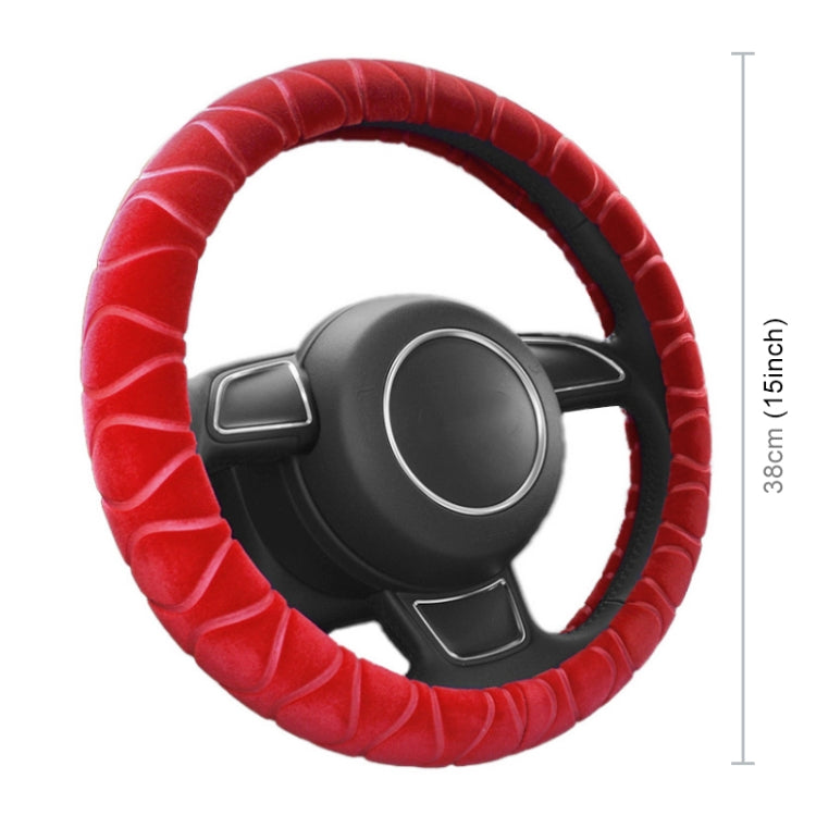 Car Universal Short Plush Warm Anti-skid Steering Wheel Cover, Adaptation Steering Wheel Diameter: 38cm