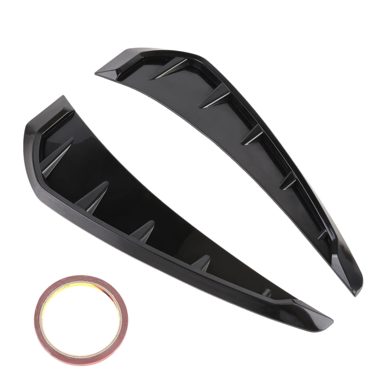 2 PCS Car Soft Silicone Decorative Sticker Outside Sticker, Bright Black, Bright Black