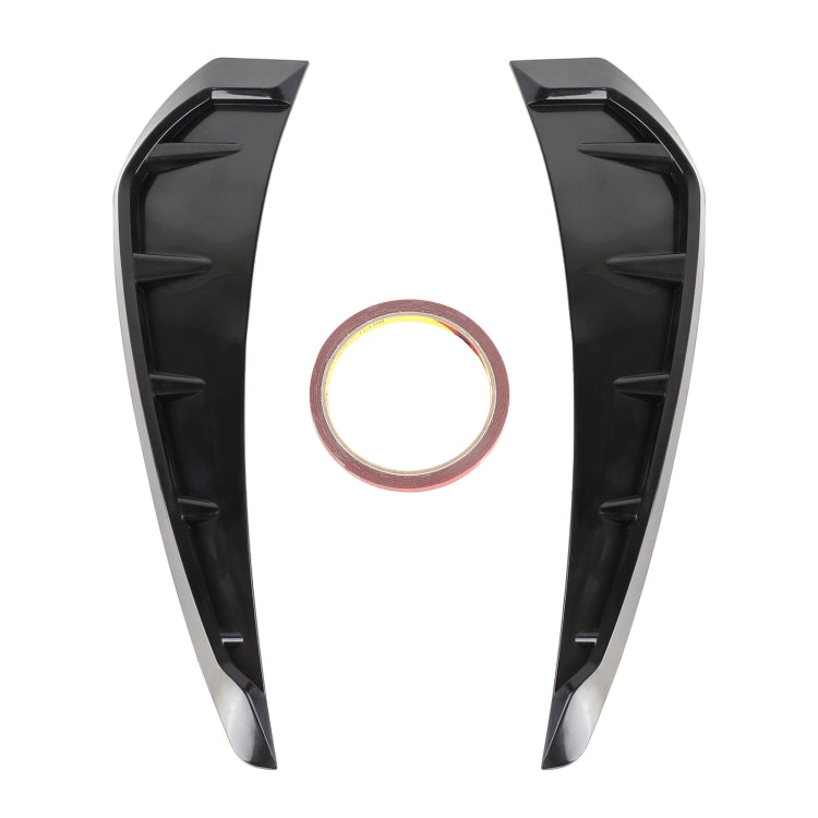 2 PCS Car Soft Silicone Decorative Sticker Outside Sticker, Bright Black, Bright Black