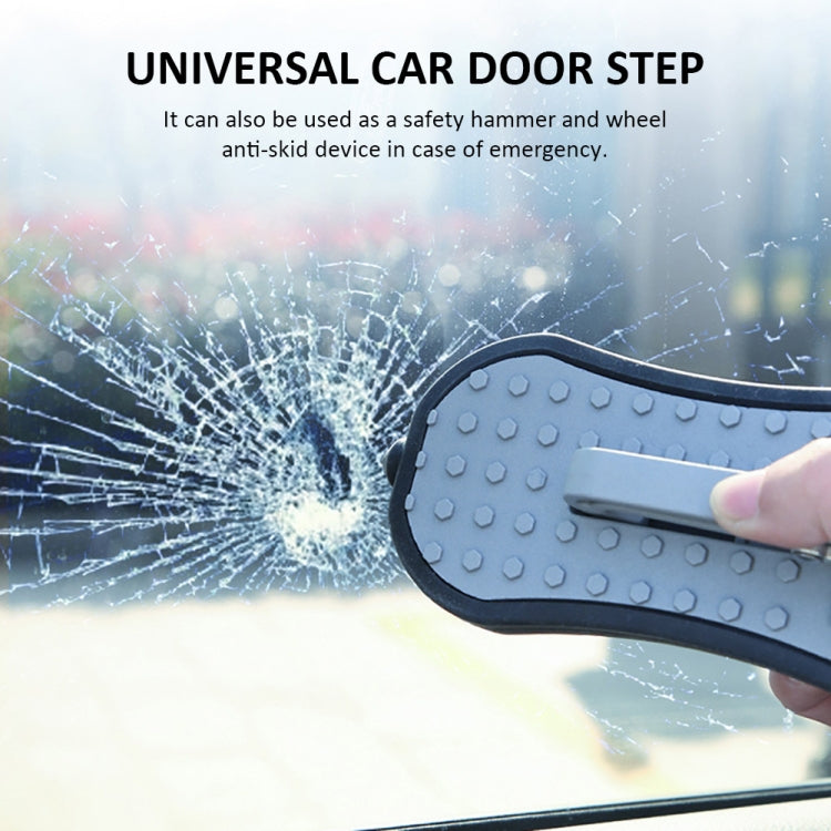 Multi-functional Car Door Sill Step Pedals Pads with Safety Hammer