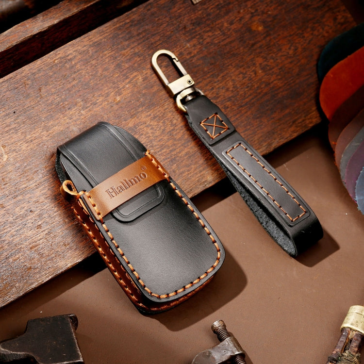 Hallmo Car Cowhide Leather Key Protective Cover Key Case for Audi A6L / A8L / A4 / A7 / A5 C Style