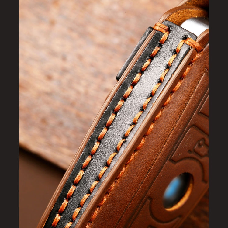 Hallmo Car Cowhide Leather Key Protective Cover Key Case for Old BMW