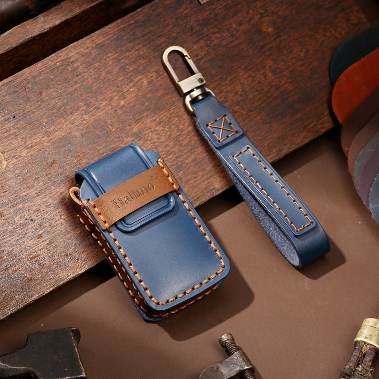 Hallmo Car Cowhide Leather Key Protective Cover Key Case for Honda Civic / Accord 4-button