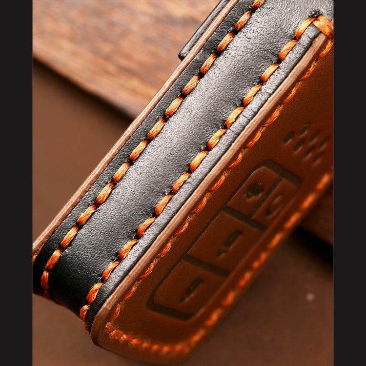 Hallmo Car Cowhide Leather Key Protective Cover Key Case for Honda Civic / Accord 4-button