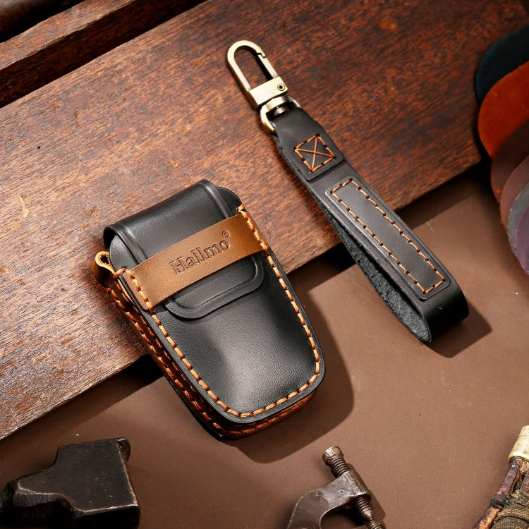 Hallmo Car Cowhide Leather Key Protective Cover Key Case for Toyota Corolla 2018 3-button