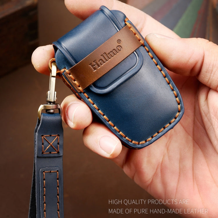 Hallmo Car Cowhide Leather Key Protective Cover Key Case for Toyota Corolla 2018 3-button