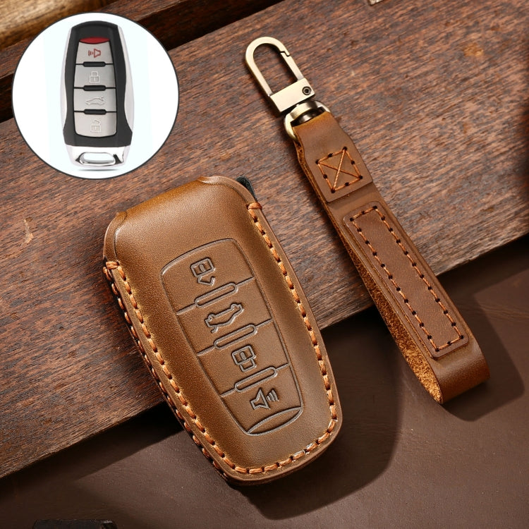Hallmo Car Cowhide Leather Key Protective Cover Key Case for Haval H6