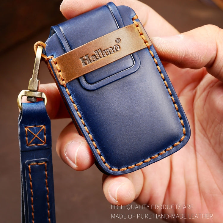 Hallmo Car Cowhide Leather Key Protective Cover Key Case for Land Rover Discovery 5 A Style