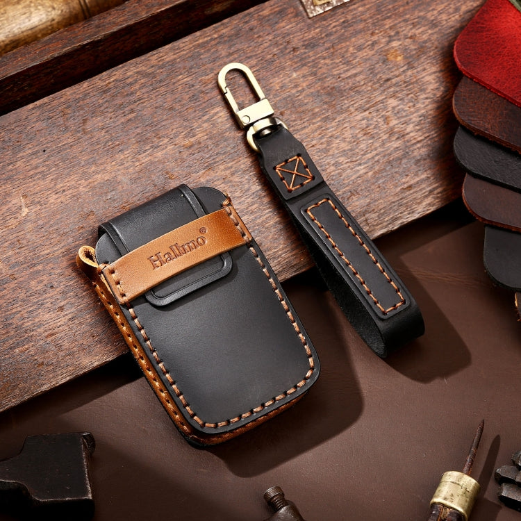 Hallmo Car Cowhide Leather Key Protective Cover Key Case for Land Rover Discovery 5 B Style